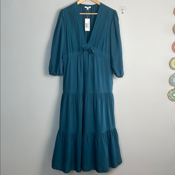 NEW Baltic Born Phillips Maxi Dress Persian Blue Medium Lined Tiered 3/4 Sleeves - Picture 8 of 16